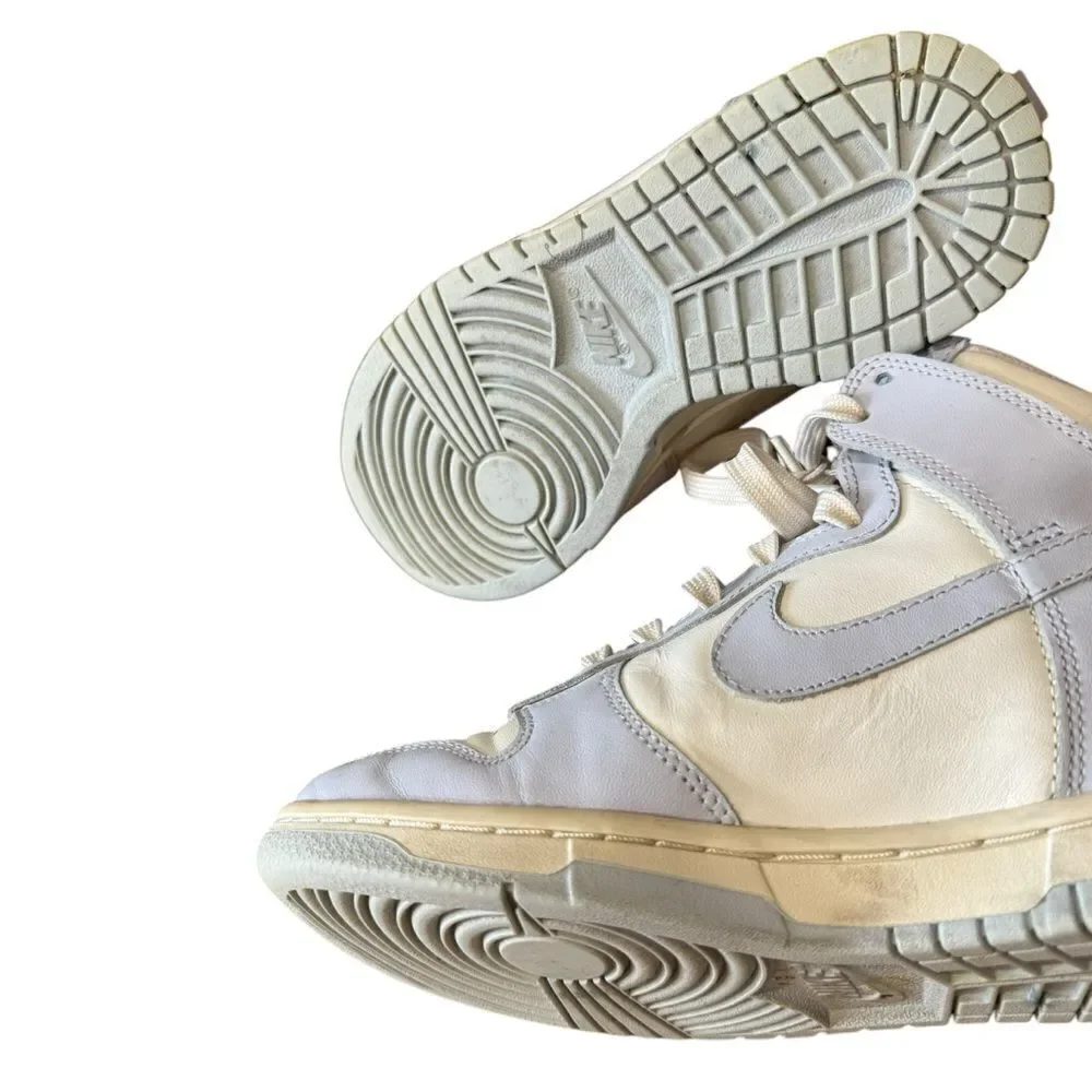 Nike Dunk High 'Football Grey' High-Top Sneakers in White and Gray